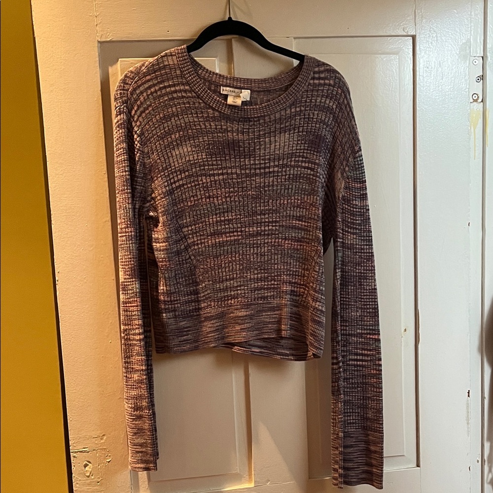 Sincerely Jules Textured Knit Sweater in Purple and Gray